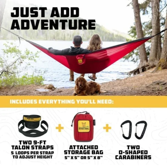 NWOT Wise Owl Outfitters Portable One Person Hammock - Picture 5 of 8